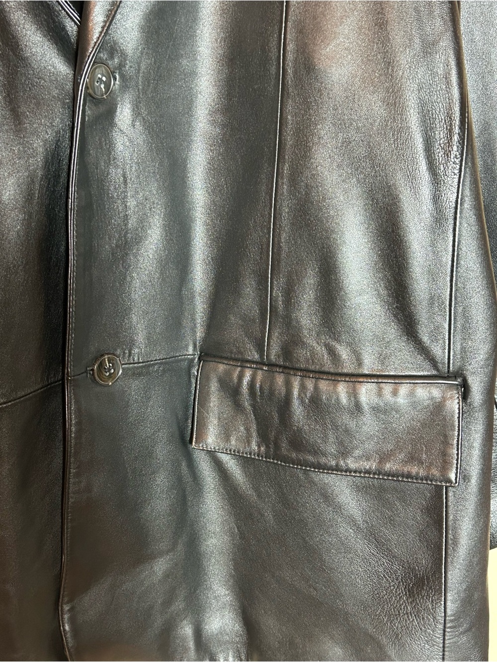 Wilson’s Leather Men’s 2 Button Leather Blazer Jacket, Black, Size 2X, Like New! - Picture 5 of 16